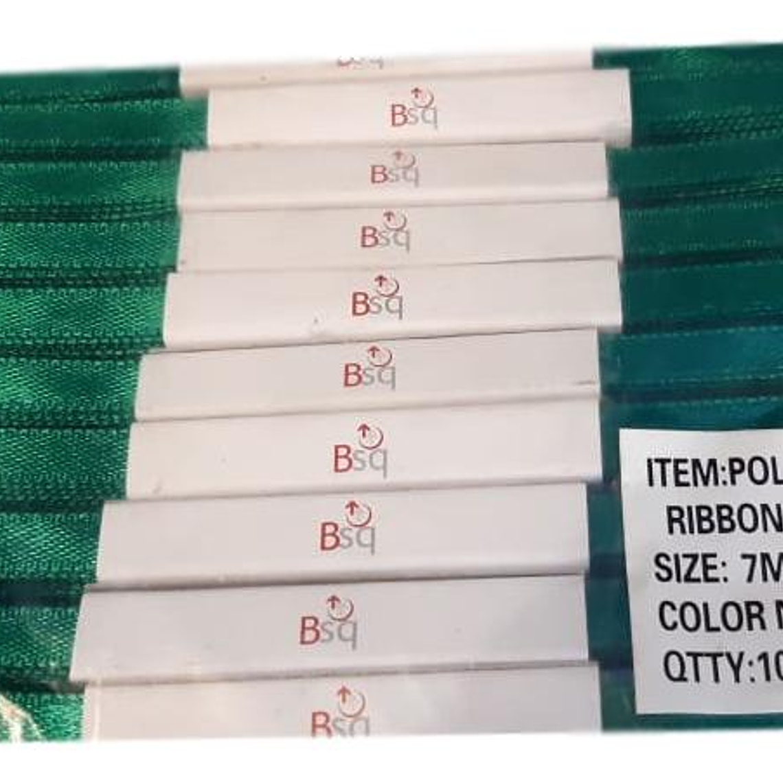 CINTA SATIN VERDE PINO  BSQ 7 MM  X 100 MT 1