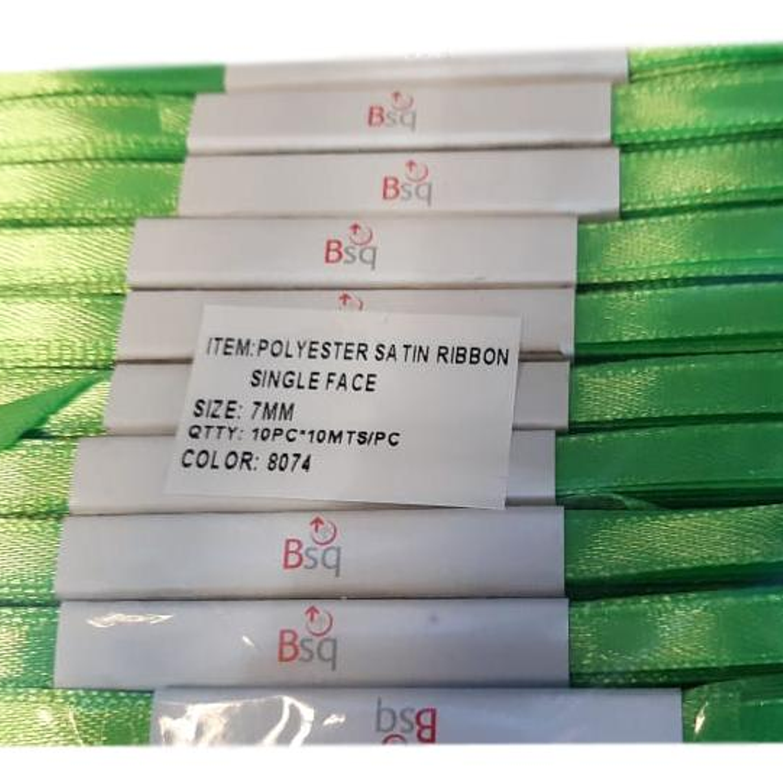 CINTA SATIN VERDE PISTACHO  BSQ 7 MM  X 100 MT 1