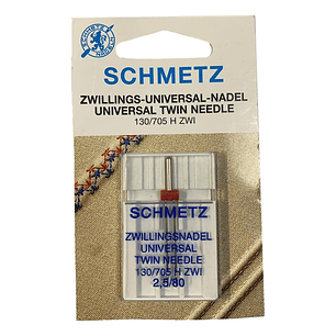 Aguja Schmetz Doble 2.5mm para Maquinas Toyota Brother Janome