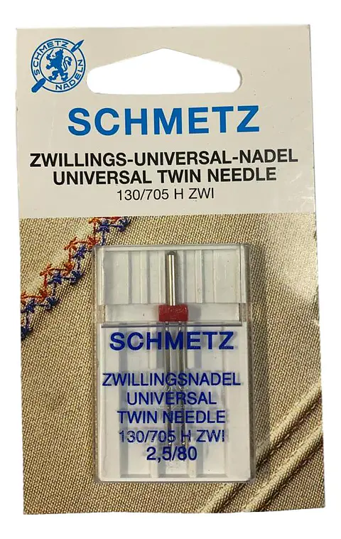 Aguja Schmetz Doble 2.5mm para Maquinas Toyota Brother Janome