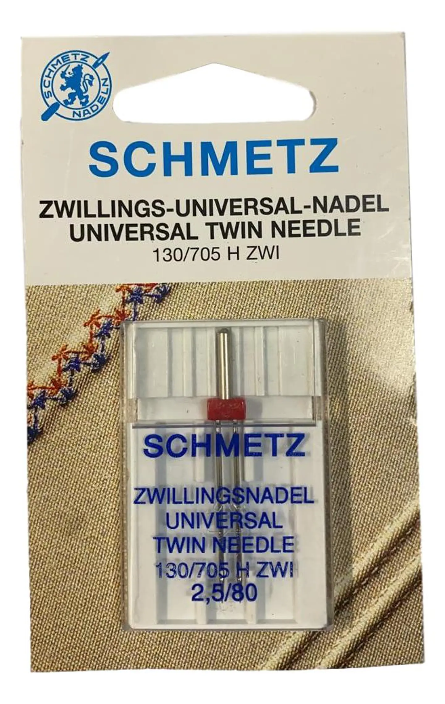 Aguja Schmetz Doble 2.5mm para Maquinas Toyota Brother Janome 1