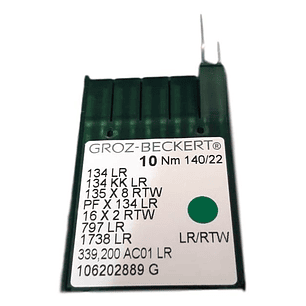 Aguja Groz-Beckert 134LR | Leather Point Industrial para Cuero y Materiales Exigentes