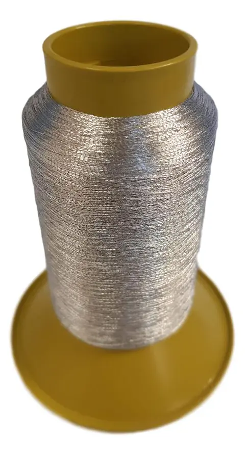 HILO BORDAR METALICO COLOR PLATA 1000 MT LUMINA