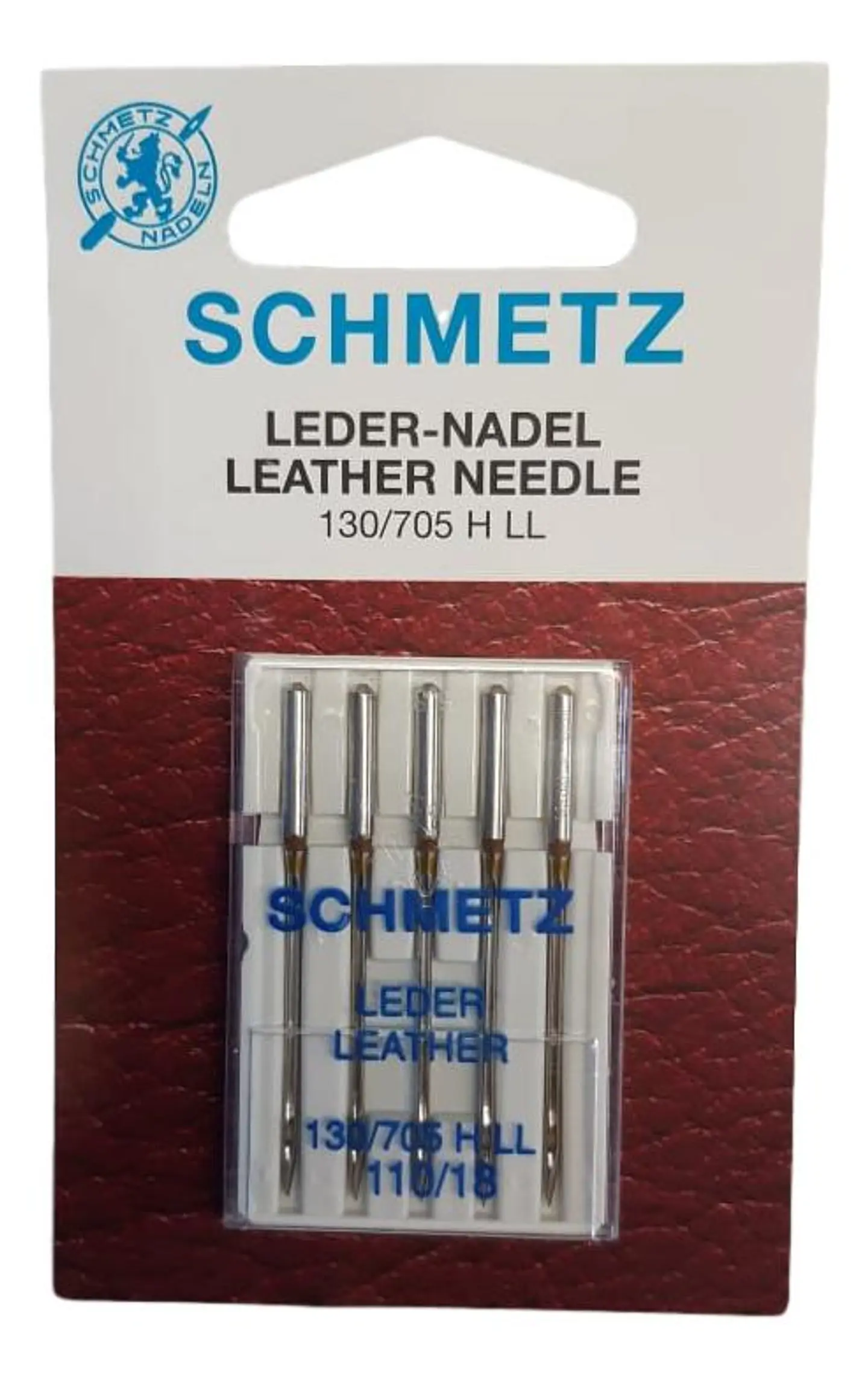 Aguja SCHMETZ 130/705 HLL #110 (110/18) – Punto de corte para cuero 1