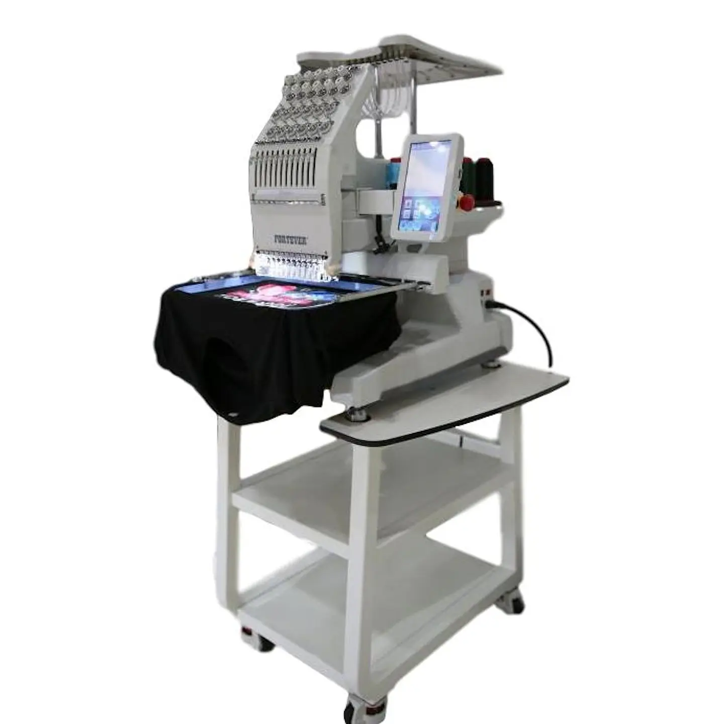Bordadora Industrial Fortever T-1201 1 Cabezal 12 Agujas 240x320mm con Kit Gorra – Alta Productividad para Emprendedores y Talleres 2