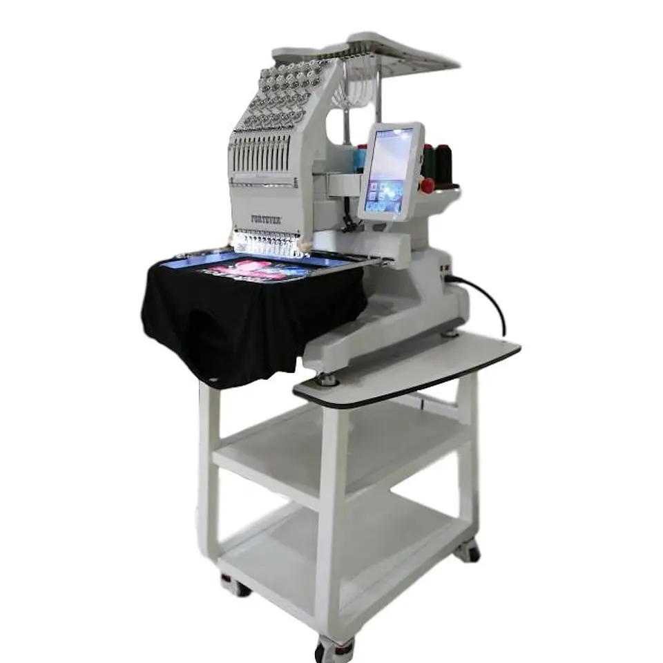 Bordadora Industrial Fortever T-1201 1 Cabezal 12 Agujas 240x320mm con Kit Gorra – Alta Productividad para Emprendedores y Talleres 2