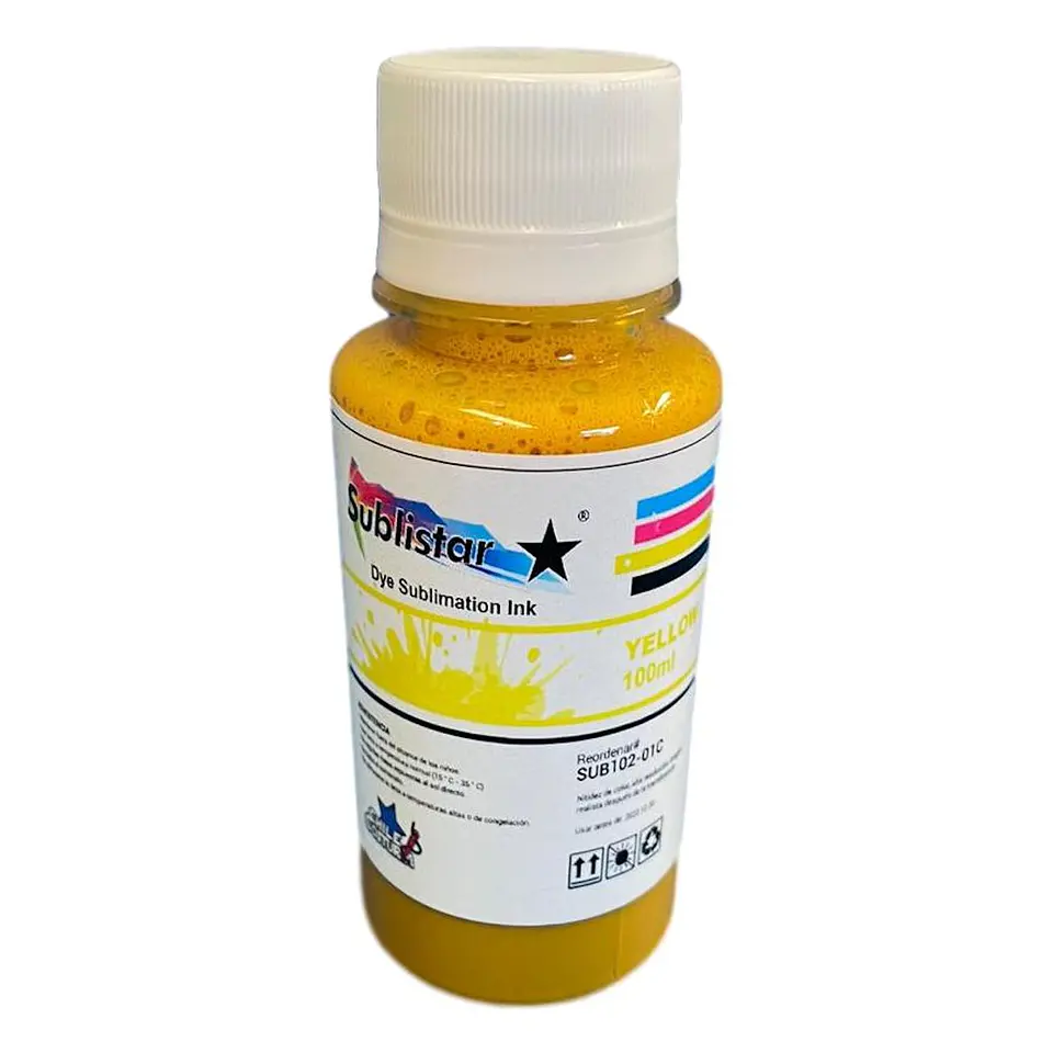 Tinta de Sublimación Yellow 100 cc Sublistar 1