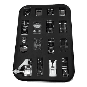 CAJA  CON 16 PRENSATELAS MAQUINAS DE COSER