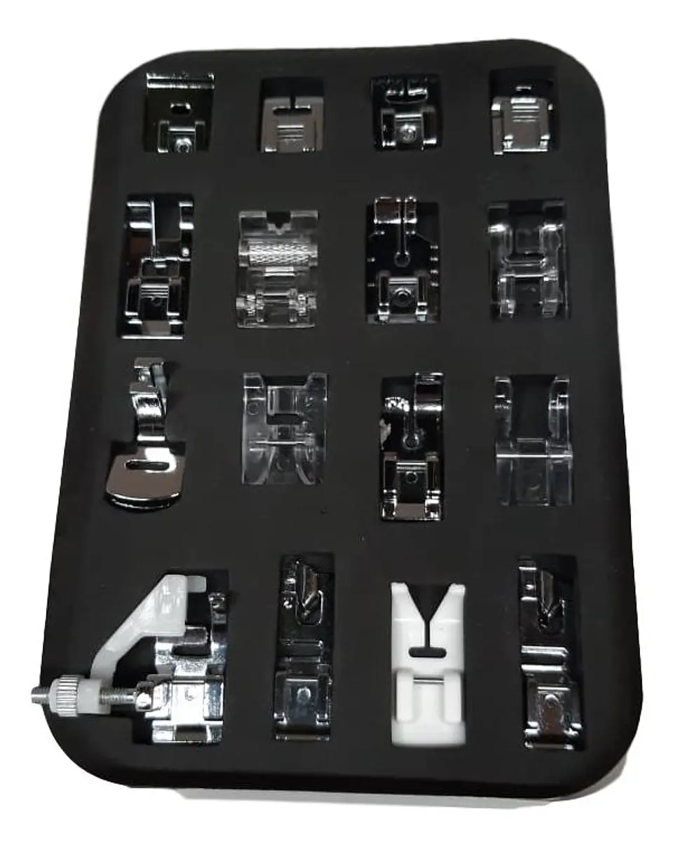 CAJA  CON 16 PRENSATELAS MAQUINAS DE COSER 1