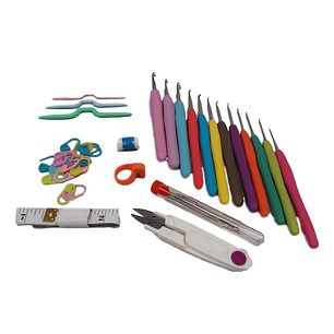 SET DE 12 CROCHET  Y ACCESORIOS