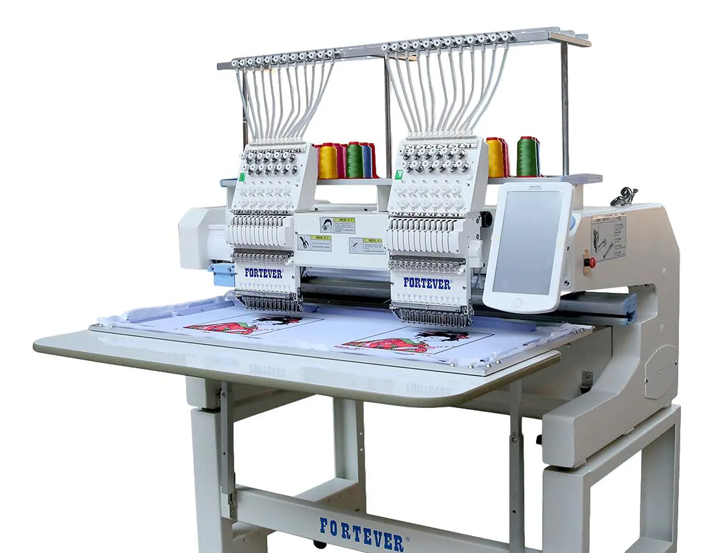Bordadora Industrial Fortever FT-1202H – 2 Cabezales 12 Agujas | Bordado en Gorras, Uniformes y Prendas Terminadas | Área 400x500mm 2