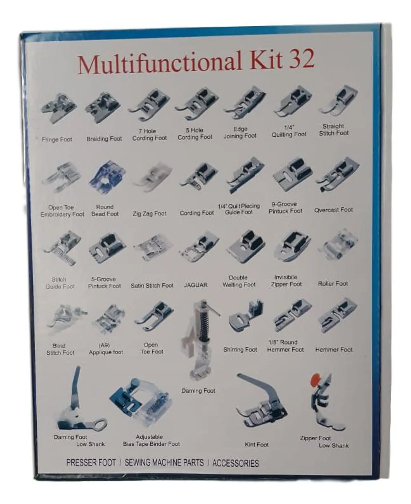 CAJA CON 32 PRENSATELAS PARA MAQUINA DOMESTICA MOD PFSH-32 3