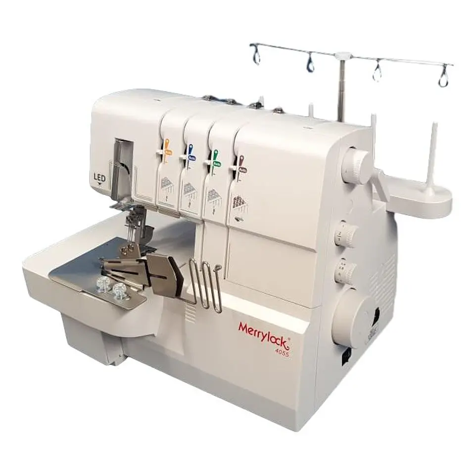 Colleretera Merrylock MOD 4055 – Recubrimiento 2/3 Agujas, Cadeneta, Brazo Libre y LED 4