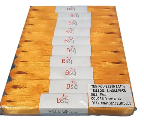 CINTA SATIN AMARILLO ORO BSQ 15 MM X 100 MT