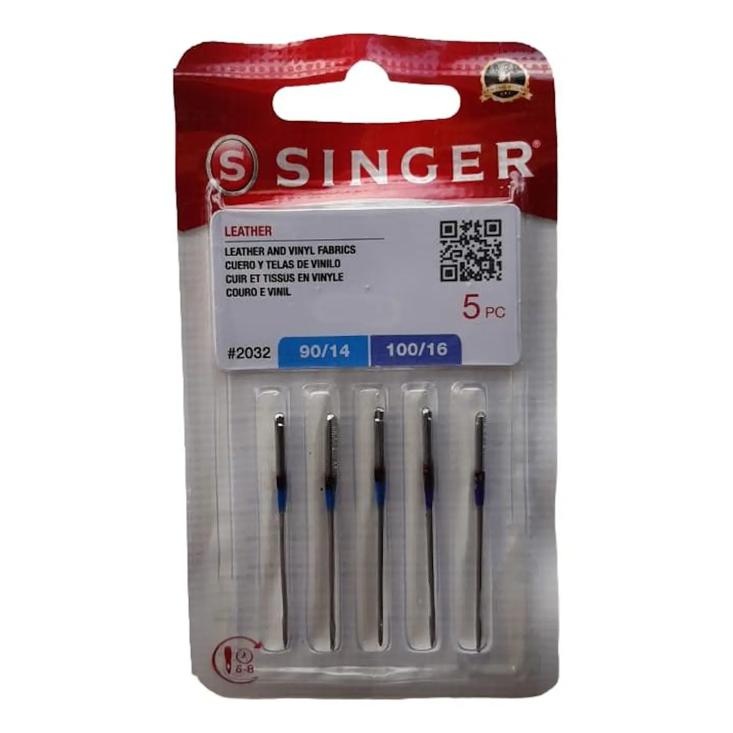 AGUJA SINGER  2032 PARA CUERO - BLISTER 5 UNIDADES 1