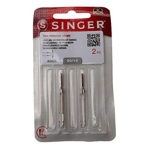 AGUJA SINGER 2025 GEMELA 3 MM -   EN BLISTER 2 UNID