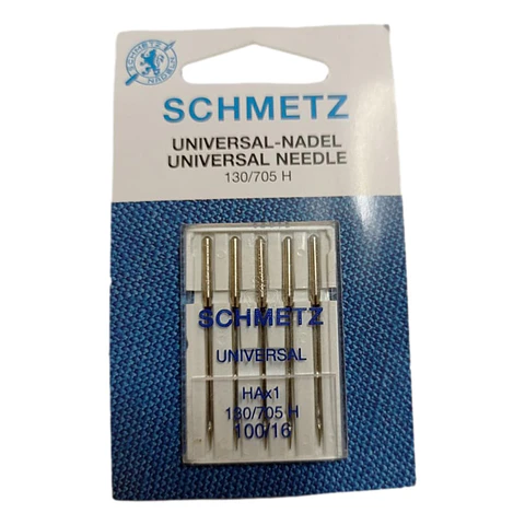 Aguja SCHMETZ 130/705 H Nº100 – Universal para Máquinas de Coser Domésticas