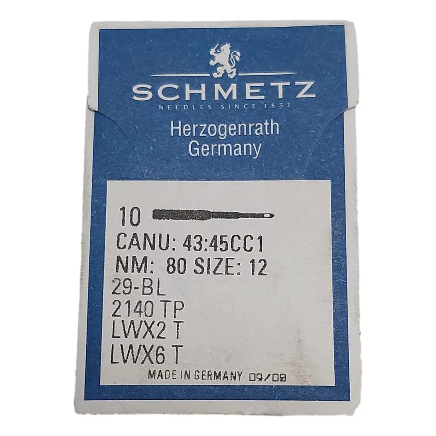 AGUJA LWX6T # 12/80 SCHMETZ X 10 UNIDADES 1