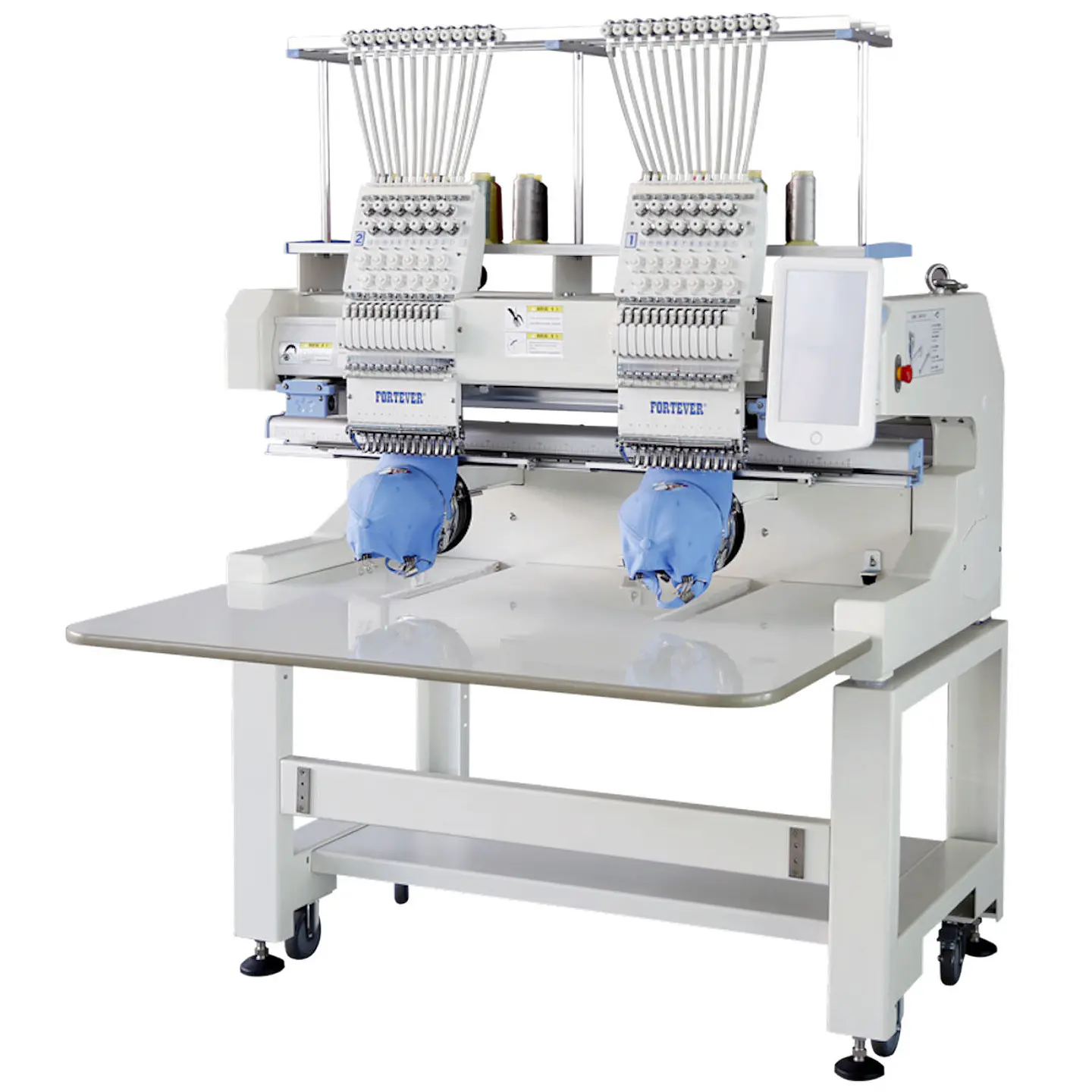 Bordadora Industrial Fortever FT-1202H – 2 Cabezales 12 Agujas | Bordado en Gorras, Uniformes y Prendas Terminadas | Área 400x500mm 4