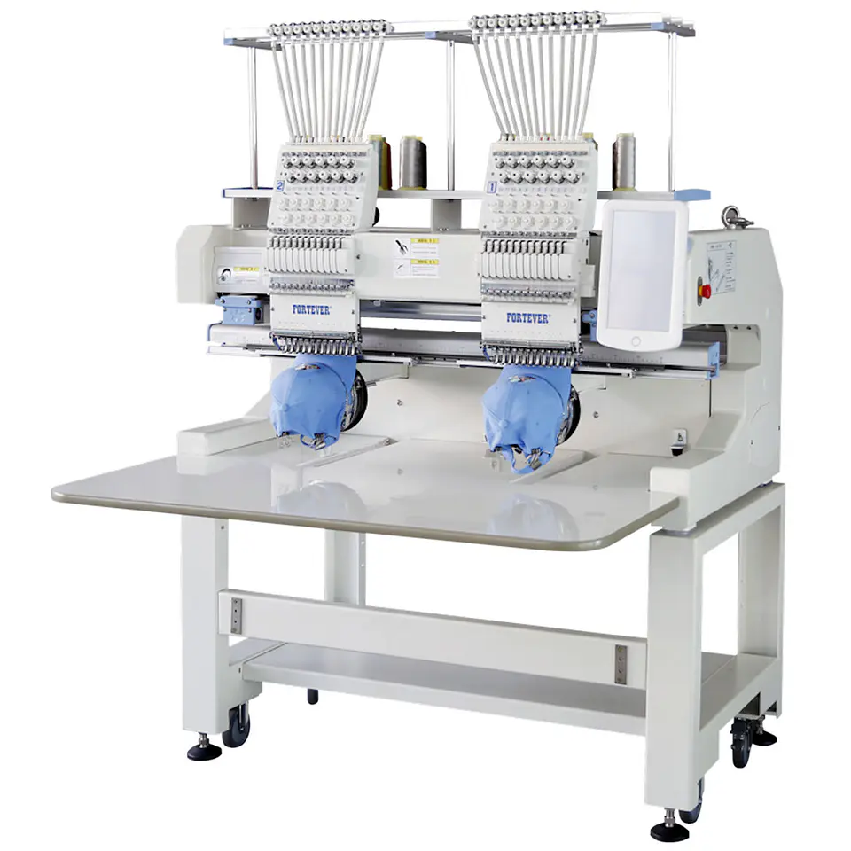 Bordadora Industrial Fortever FT-1202H – 2 Cabezales 12 Agujas | Bordado en Gorras, Uniformes y Prendas Terminadas | Área 400x500mm 4