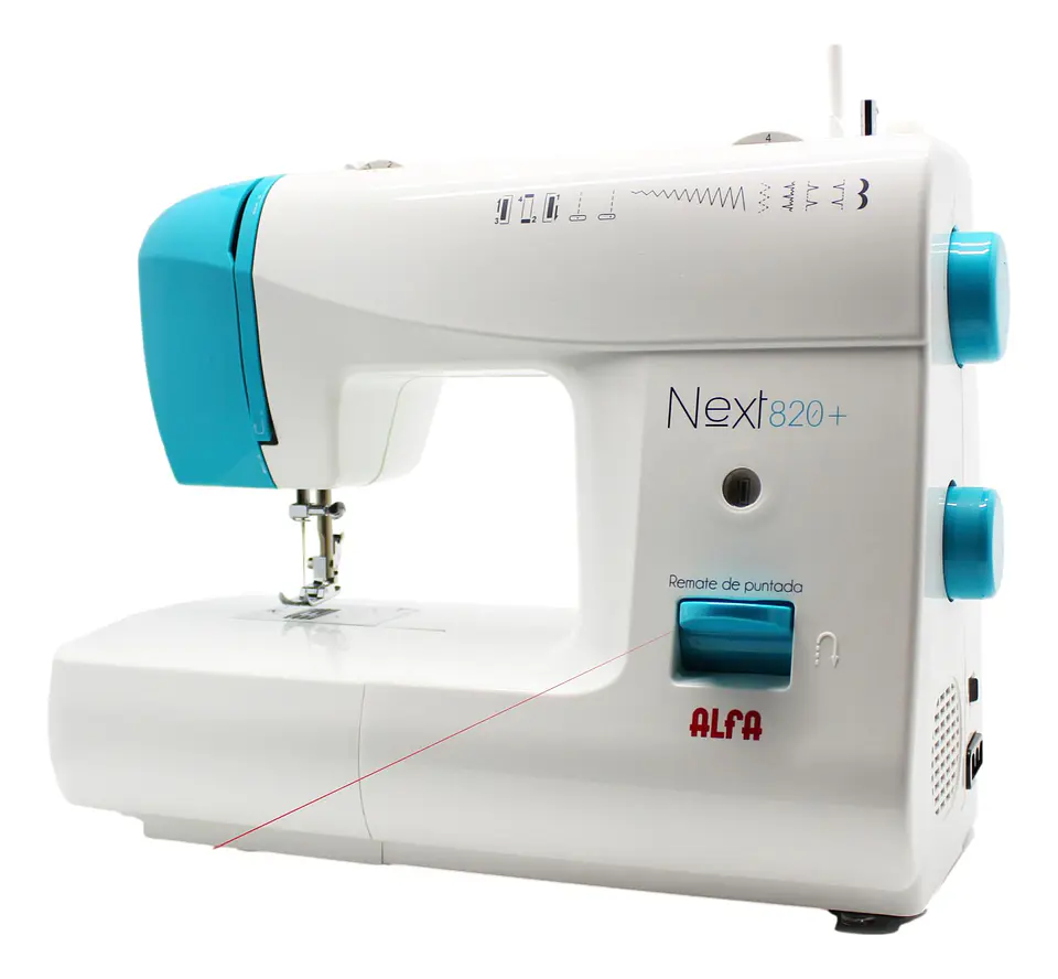 Máquina de Coser Alfa Next 820 Plus – Cose Jeans y Telas Gruesas | 6 Filas de Arrastre, 9 Puntadas, Ojal Automático 2