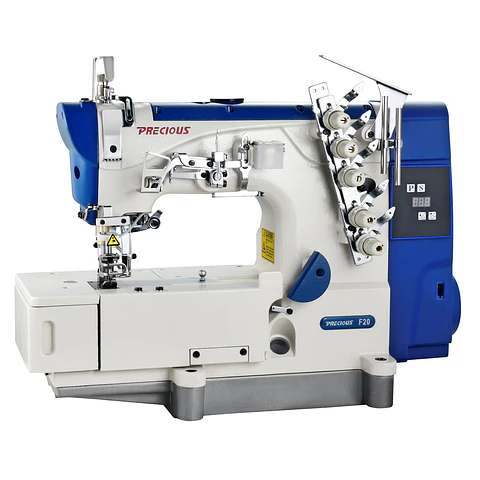Máquina Duo Tapacostura y Colleretera PRECIOUS Mod F20 – 3 Agujas / 5 Hilos – Kit Conversión Colleretera