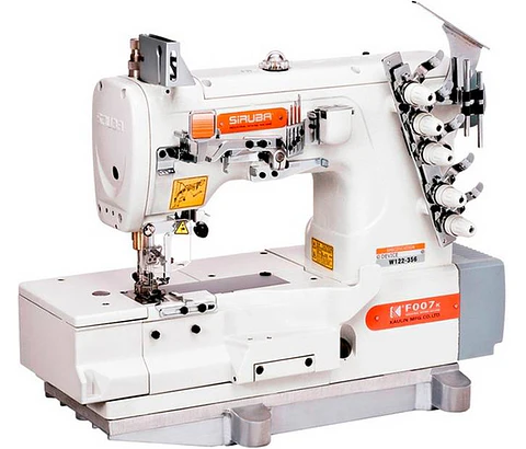 Maquina Tapacostura Industrial Siruba F007K-W122-364/FHA – 3 Agujas 5 Hilos, 6000 PPM, Servo Motor