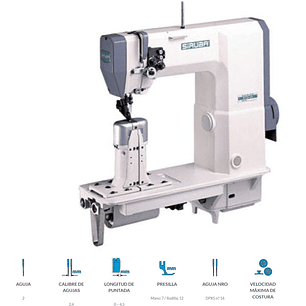 MÁQUINA APARADORA SIRUBA RT-728K-24H DE 2 AGUJAS – IDEAL PARA COSTURAS EN ÁREAS DE DIFÍCIL ACCESO EN CALZADO Y MARROQUINERÍA