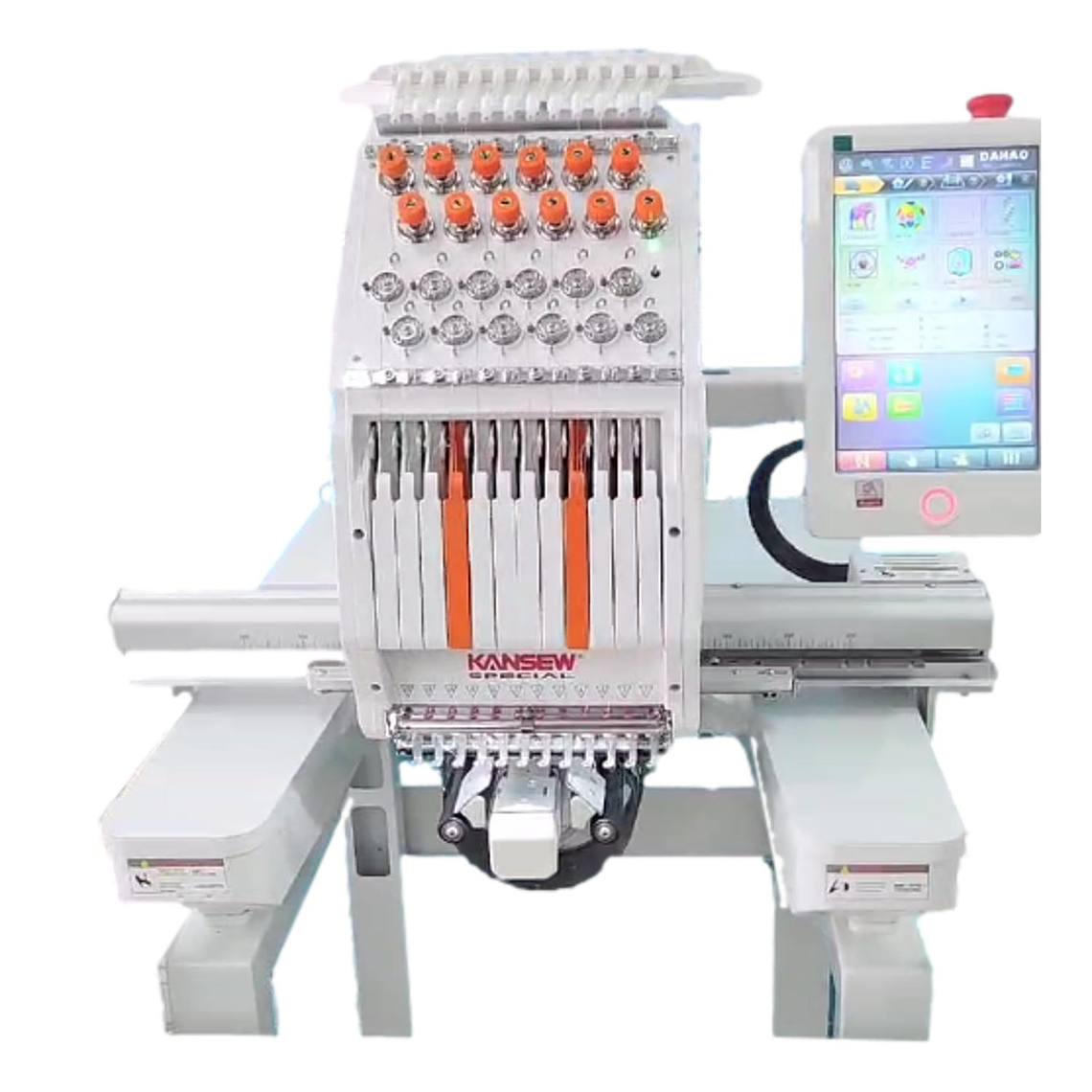 BORDADORA INDUSTRIAL KANSEW MOD KS1201C - Bordado plano . prendas terminadas y gorras 2