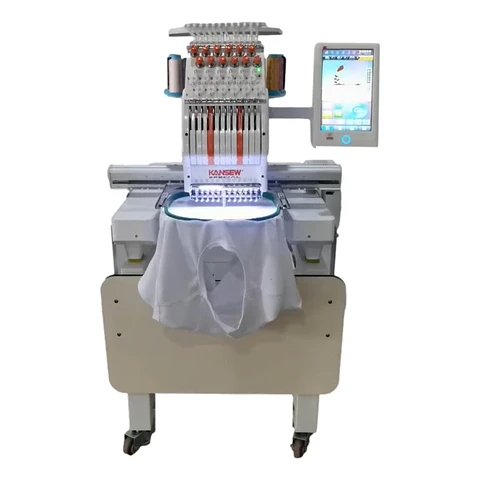 Bordadora Industrial KANSEW KS1201C 12 Agujas 1 Cabezal - Bordado Plano Prendas y Gorras 1200 PPM
