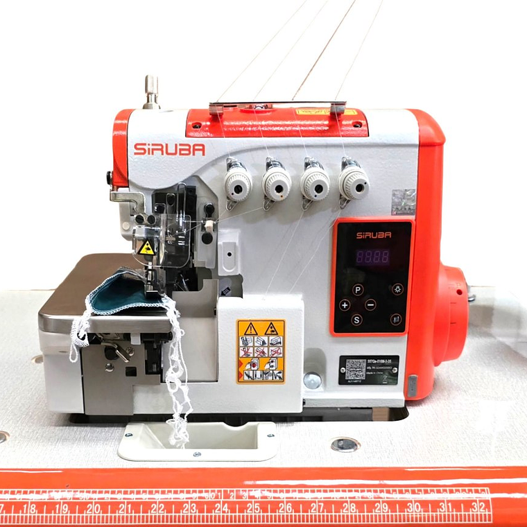 Overlock Siruba Mod. 557QE-516M3-35 – Máquina de Coser Industrial de 5 Hilos con Servo Motor Integrado 4