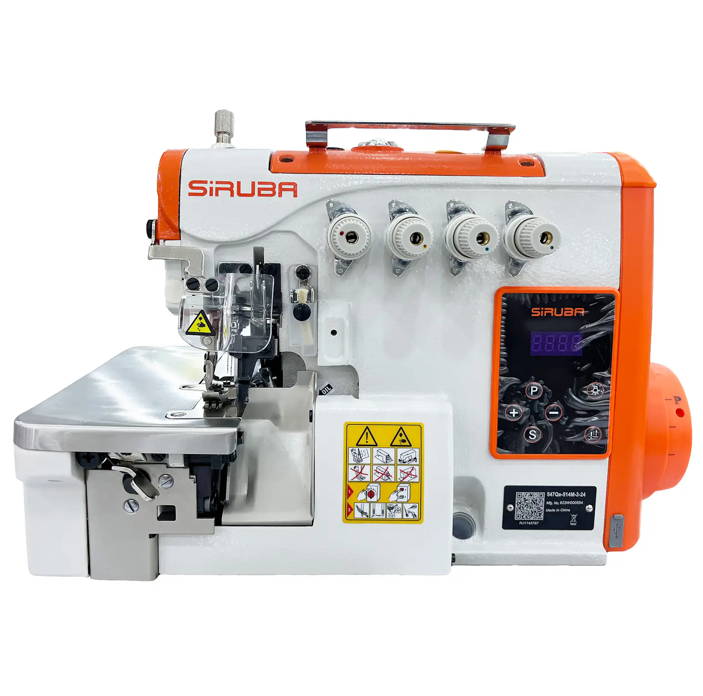Overlock Siruba Mod. 547QE-514M3-24 – Máquina de Coser Industrial de 4 Hilos con Motor Servo Integrado 1