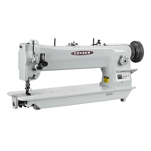 Máquina de Coser Industrial Consew 206RBL-18 – Triple Arrastre, Brazo Largo 18”, Puntada Pesada para Cuero, Marroquinería y Tapicería