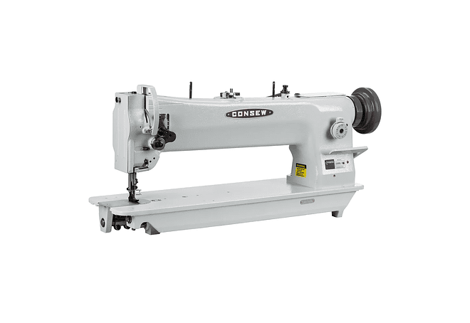 Máquina de Coser Industrial Consew 206RBL-18 – Triple Arrastre, Brazo Largo 18”, Puntada Pesada para Cuero, Marroquinería y Tapicería