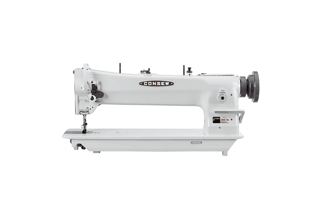Máquina de Coser Industrial Consew 206RBL-18 – Triple Arrastre, Brazo Largo 18”, Puntada Pesada para Cuero, Marroquinería y Tapicería