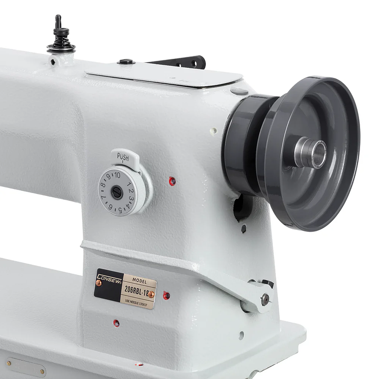 Máquina de Coser Industrial Consew 206RBL-18 – Triple Arrastre, Brazo Largo 18”, Puntada Pesada para Cuero, Marroquinería y Tapicería 3
