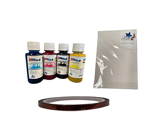 Pack Sublimación BCYM + Resma A4 100 Hojas+Cinta Adhesiva de Alta Temperatura 5mm x 33m