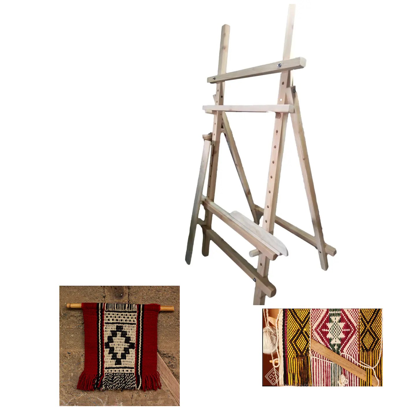 Telar Mapuche Tradicional de Madera – 170 x 250 cm | Hecho en Chile 1