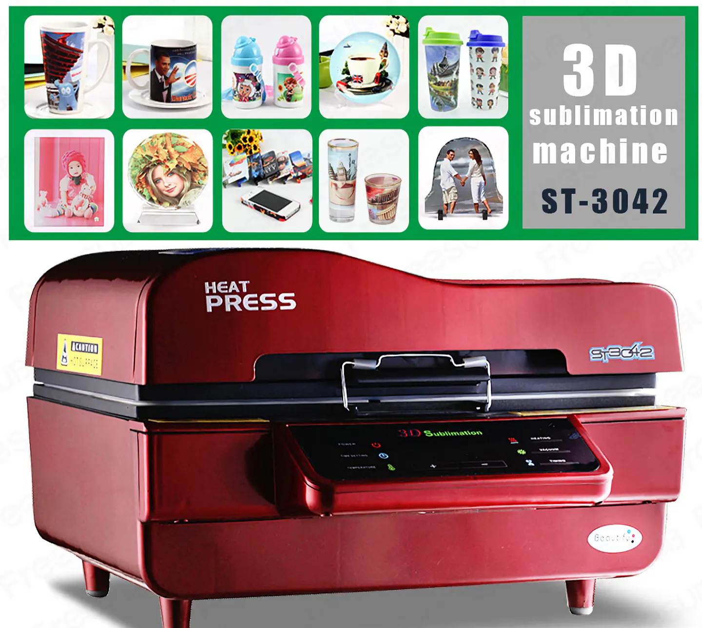 Horno de Sublimación 3D al Vacío ST3042 – Profesional Todo en Uno | Sublima 12 Tazas, Vasos, Cristales, Madera, Plástico y Más | 2800W 1