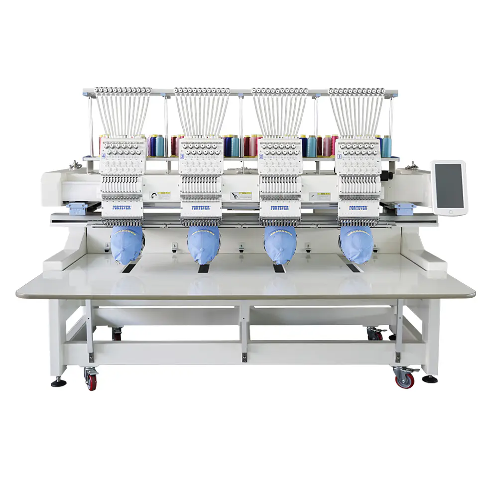Máquina Bordadora Computarizada Multi-Aguja FT-1204HC — 4 Cabezas, 12 Agujas, Alta Producción Industrial 1
