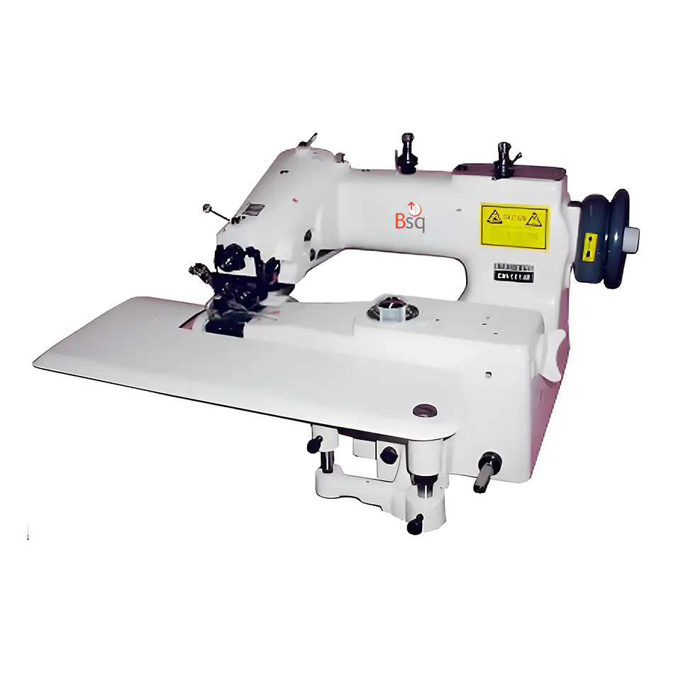 BSQ MOD  CM-101 – Máquina Industrial de Dobladillo Invisible (Basta) | Puntada Cadeneta Un Solo Hilo | Completa con Mesa y Servomotor 1
