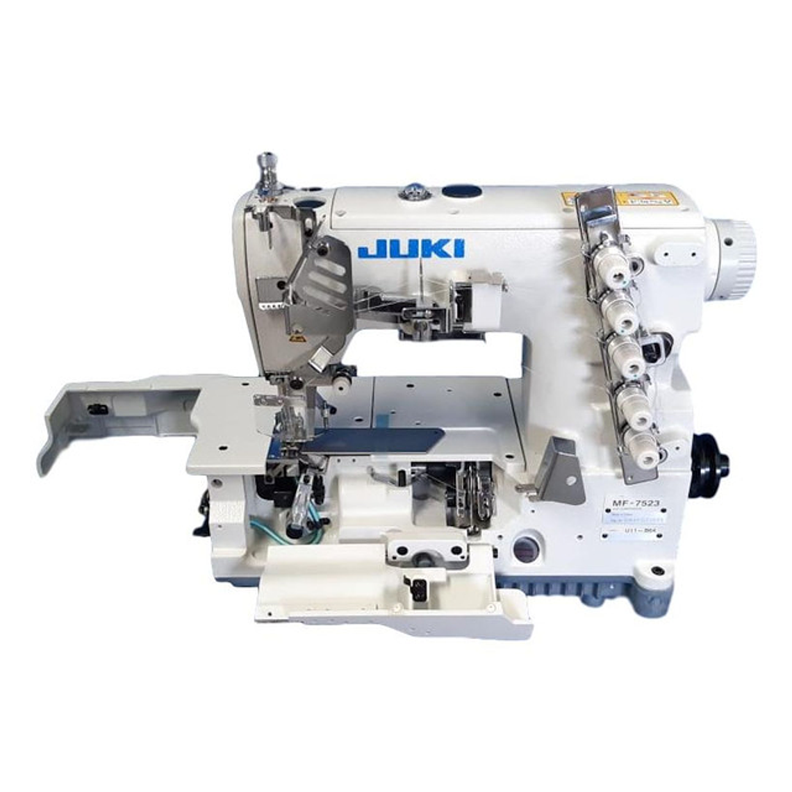 TAPACOSTURA INDUSTRIAL JUKI MF-7523 — 3 AGUJAS ALTA VELOCIDAD PARA CAMISETAS, ROPA DEPORTIVA Y TEJIDO DE PUNTO 5