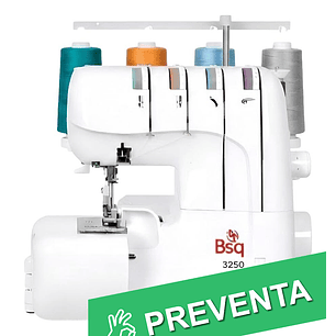 Overlock BSQ 3250 — 12 Puntadas para Todo Tipo de Telas: Lana, Jean, Lycra y más | Liviana y Fácil de Usar
