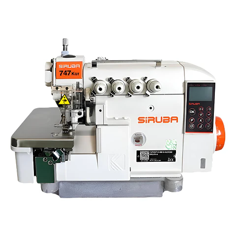 Overlock Industrial Automatica SIRUBA 747KQT — Corte Electrónico de Hilo, Sensor Inteligente y Servo Motor de Alta Velocidad (7,000 p.p.m.)
