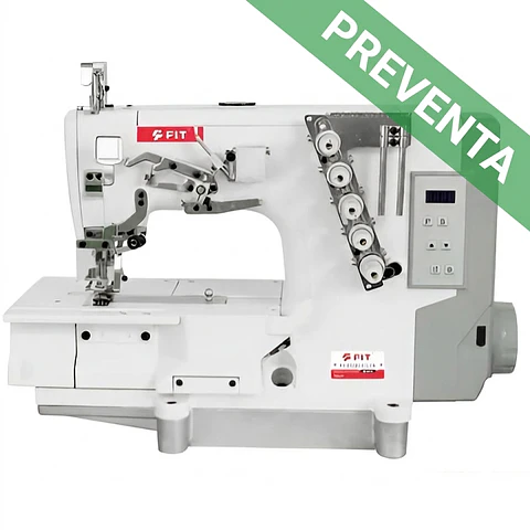 MAQUINA TAPACOSTURA INDUSTRIAL FIT-5700D - DUO: Cama Plana y Pegadora de Cuellos en una - DIRECT DRIVE