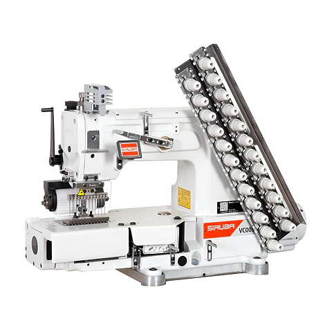 Máquina Multiaguja Industrial SIRUBA VC008-12064P – 12 Agujas para Elástico y Ropa Interior