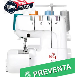 Overlock BSQ 3250 — 12 Puntadas para Todo Tipo de Telas: Lana, Jean, Lycra y más | Liviana y Fácil de Usar