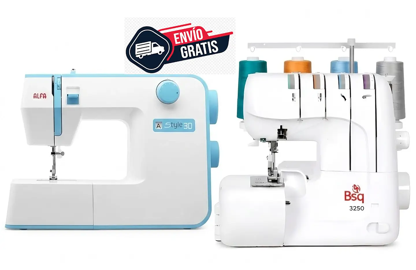 PACK EMPRENDE OVERLOCK 3250 + MAQ COSER STYLE 30 1