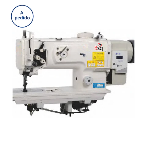 Máquina Industrial Bsq MT-1560N-D Doble Aguja Triple Transporte Direct Drive para Cuero y Tapicería