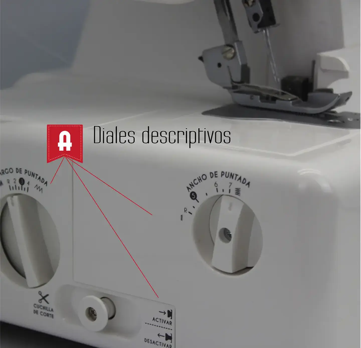 OVERLOCK ALFA MOD 8708 - Máquina de 4 Hilos, Brazo Libre, Velocidad 1200 ppm 4